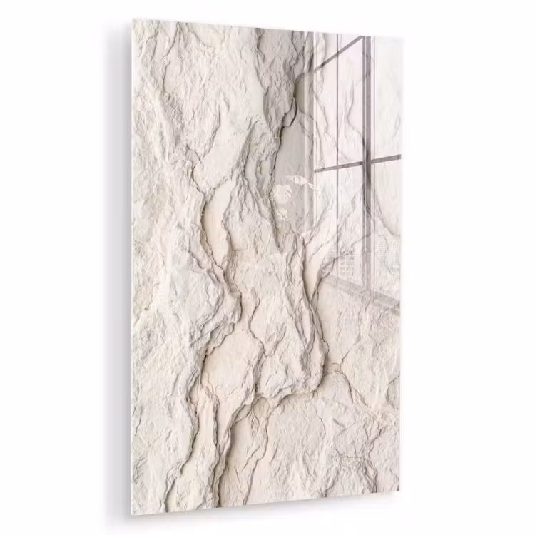 Glas schilderij - Rots - Structuur - Natuur - Beige - Abstract — 1