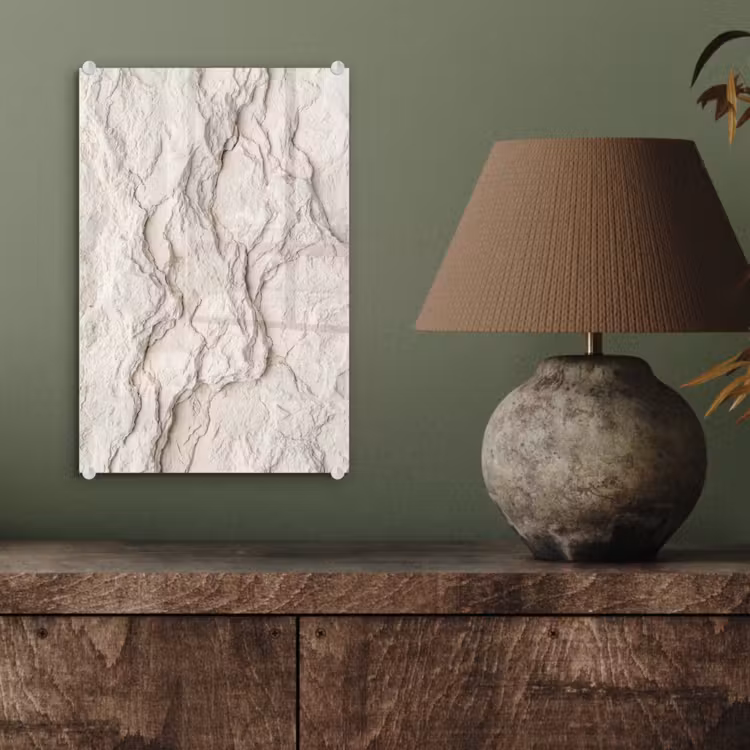 Glas schilderij - Rots - Structuur - Natuur - Beige - Abstract — 4