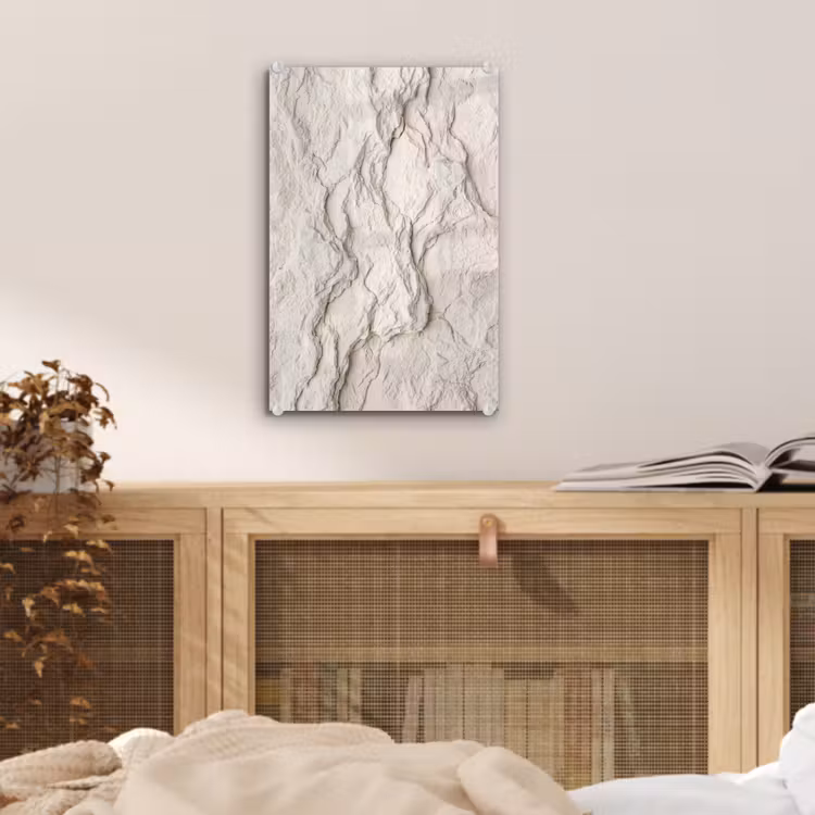 Glas schilderij - Rots - Structuur - Natuur - Beige - Abstract — 5