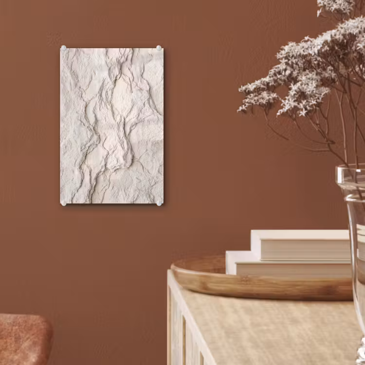 Glas schilderij - Rots - Structuur - Natuur - Beige - Abstract — 6