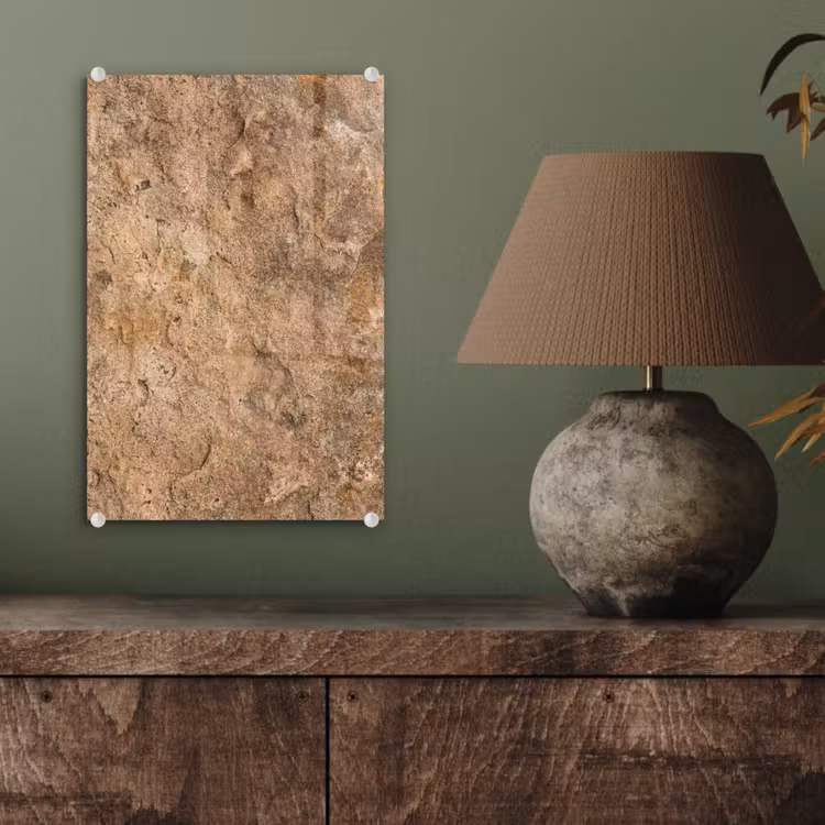 Glas schilderij - Steen - Natuur - Textuur - Abstract - Bruin — 4