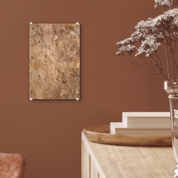 Glas schilderij - Steen - Natuur - Textuur - Abstract - Bruin — 6