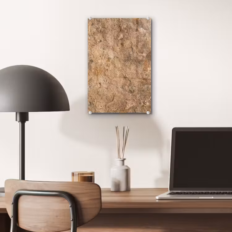 Glas schilderij - Steen - Natuur - Textuur - Abstract - Bruin — 7