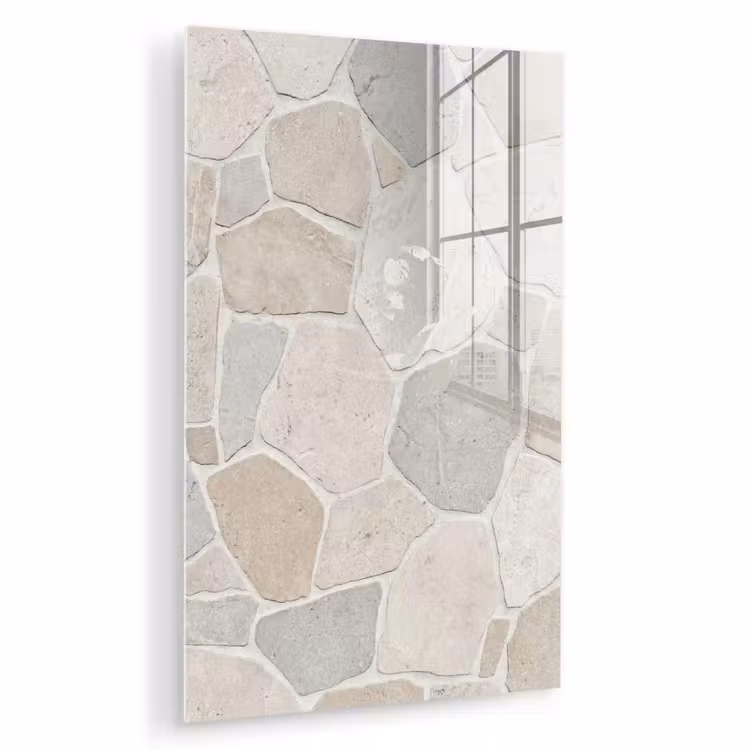 Glas schilderij - Steen - Patroon - Textuur - Beige — 1