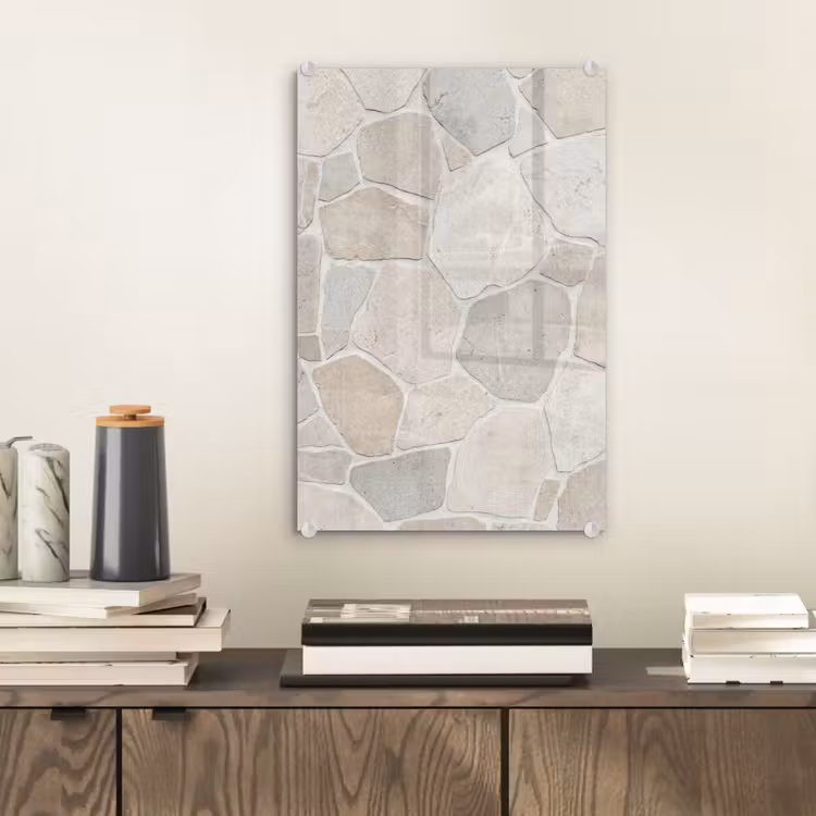 Glas schilderij - Steen - Patroon - Textuur - Beige — 2