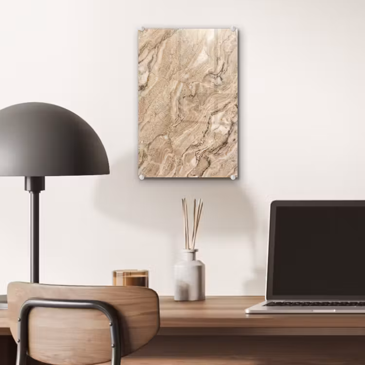 Glas schilderij - Textuur - Aders - Abstract - Modern - Beige — 7