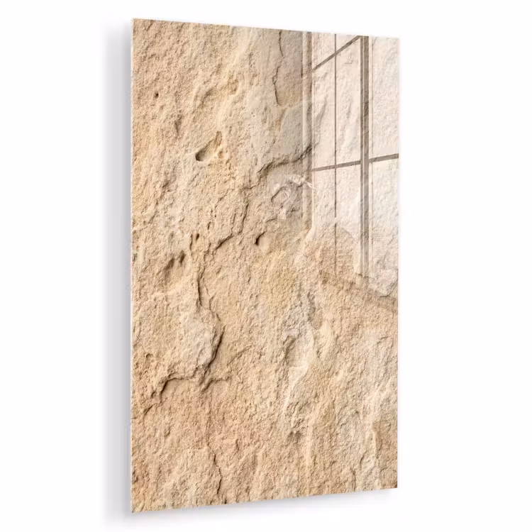 Glas schilderij - Textuur - Steen - Natuur - Beige — 1