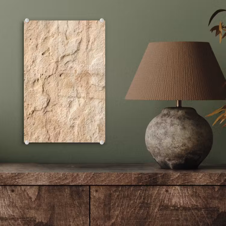 Glas schilderij - Textuur - Steen - Natuur - Beige — 4