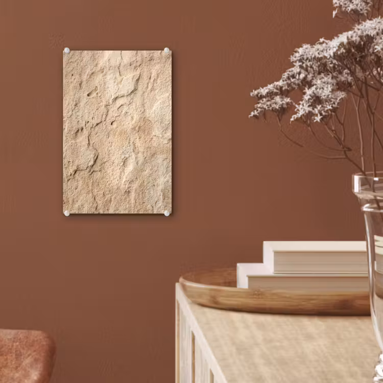 Glas schilderij - Textuur - Steen - Natuur - Beige — 6