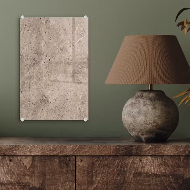 Glas schilderij - Textuur - Steen - Patroon - Rustiek - Beige — 4