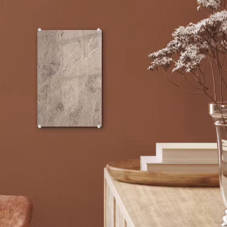 Glas schilderij - Textuur - Steen - Patroon - Rustiek - Beige — 6