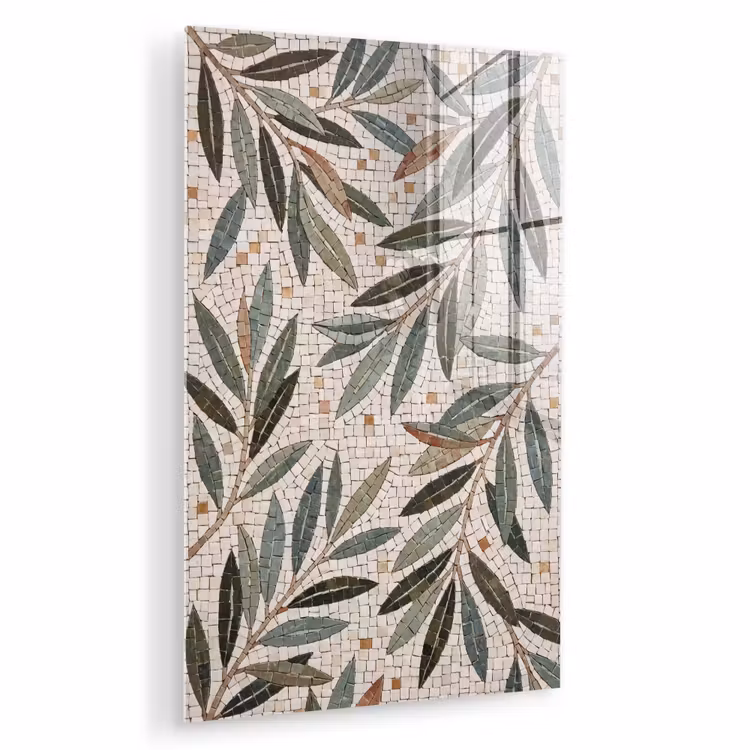 Glas schilderij - Plant - Blad - Mozaïek - Groen — 1