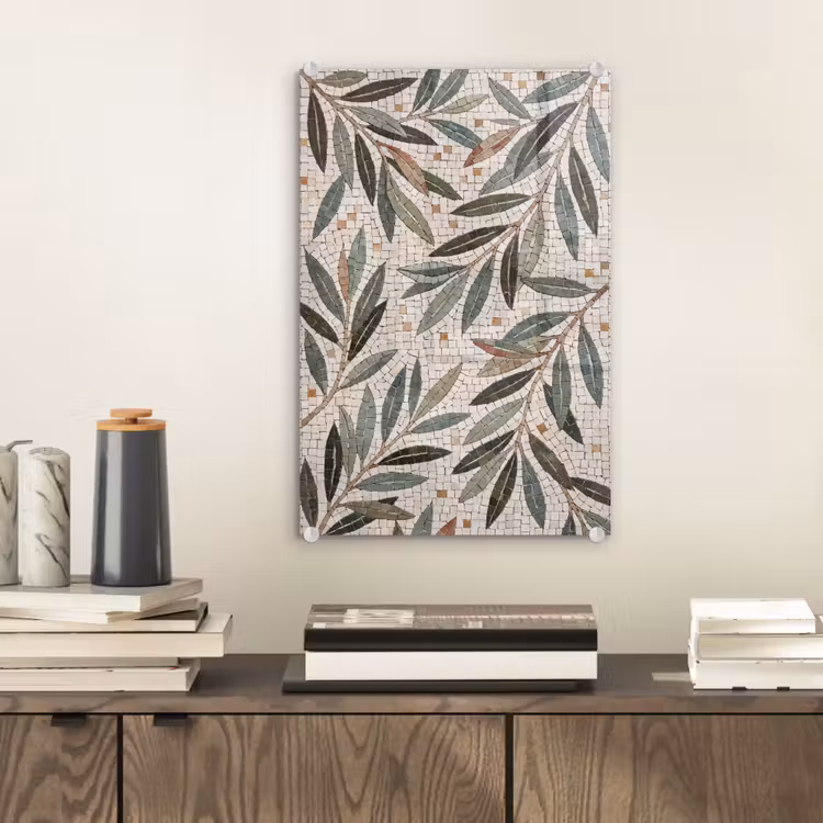 Glas schilderij - Plant - Blad - Mozaïek - Groen — 2