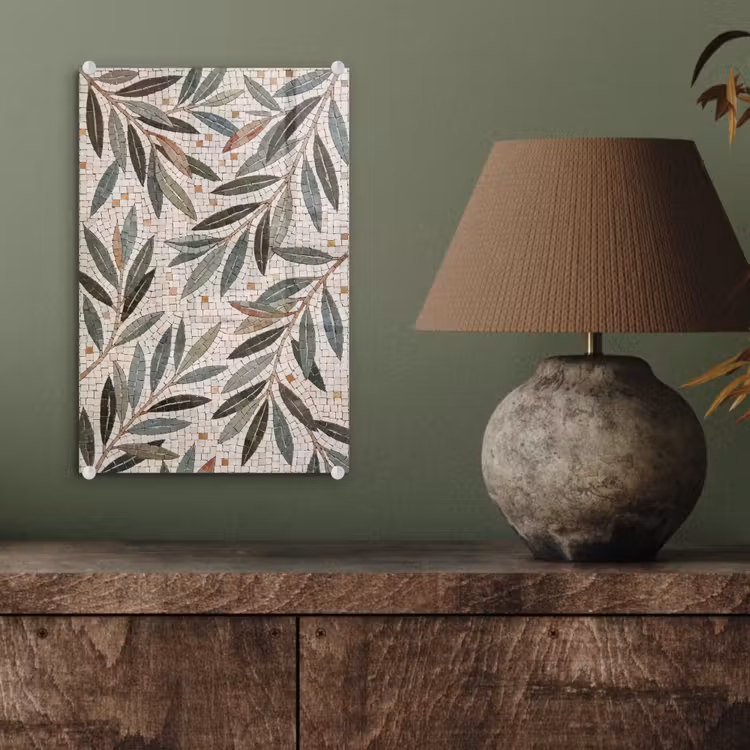 Glas schilderij - Plant - Blad - Mozaïek - Groen — 4