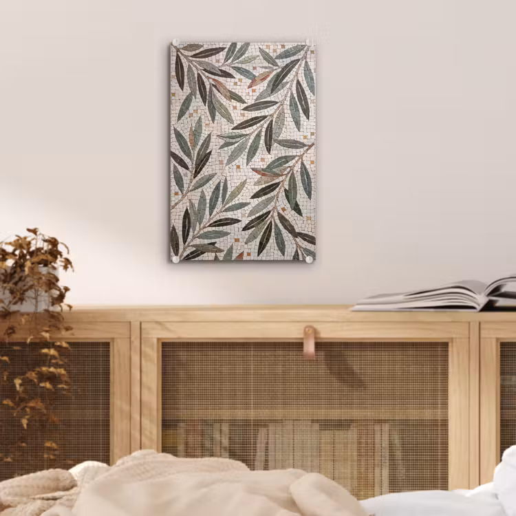 Glas schilderij - Plant - Blad - Mozaïek - Groen — 5