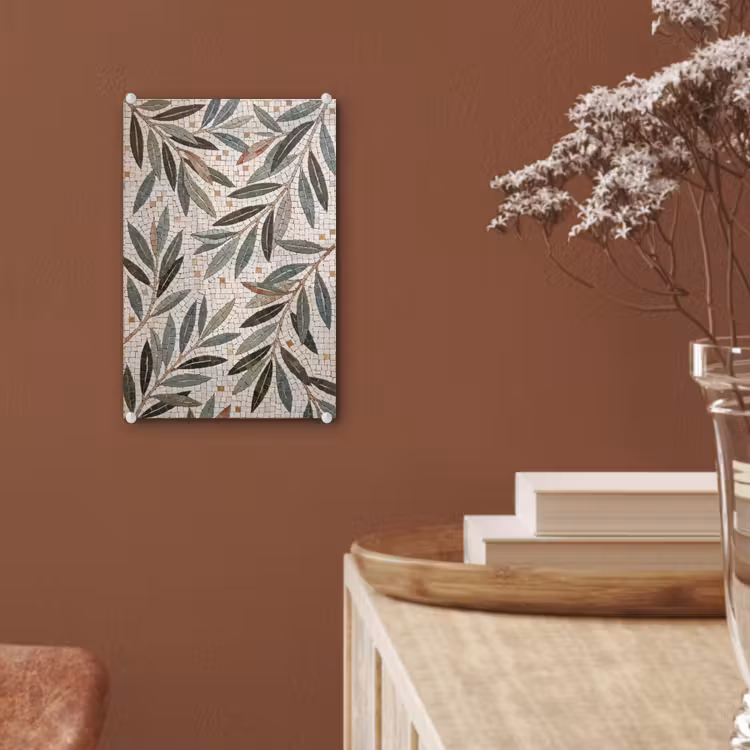 Glas schilderij - Plant - Blad - Mozaïek - Groen — 6