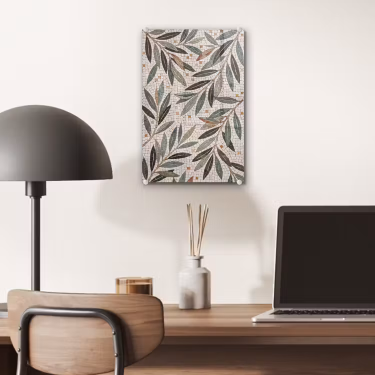 Glas schilderij - Plant - Blad - Mozaïek - Groen — 7