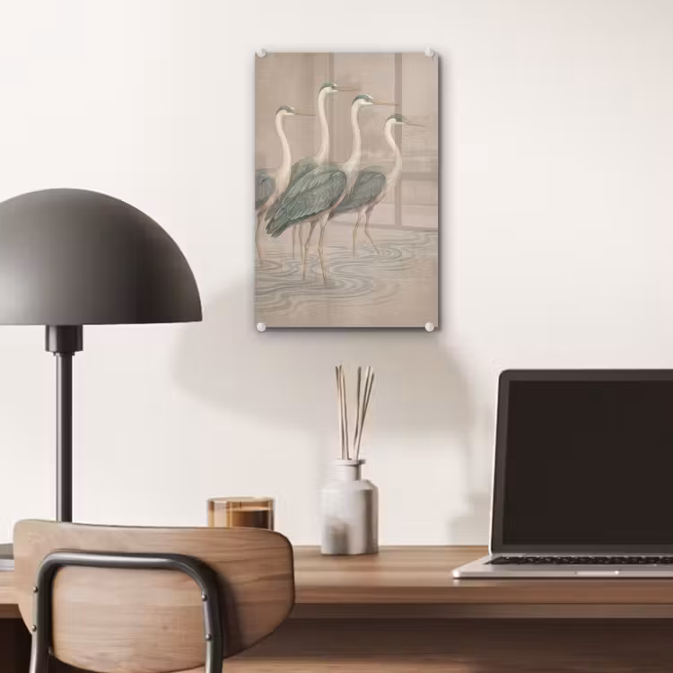 Glas schilderij - Vogel - Water - Natuur - Vintage — 7