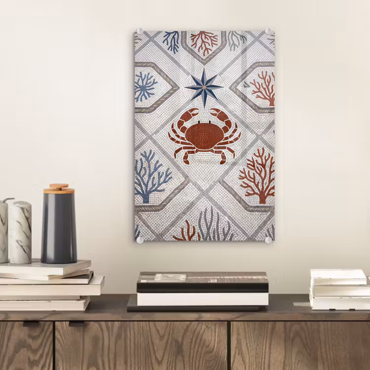 Glas schilderij - Dier - Mozaïek - Zee - Klassiek - Bruin — 2