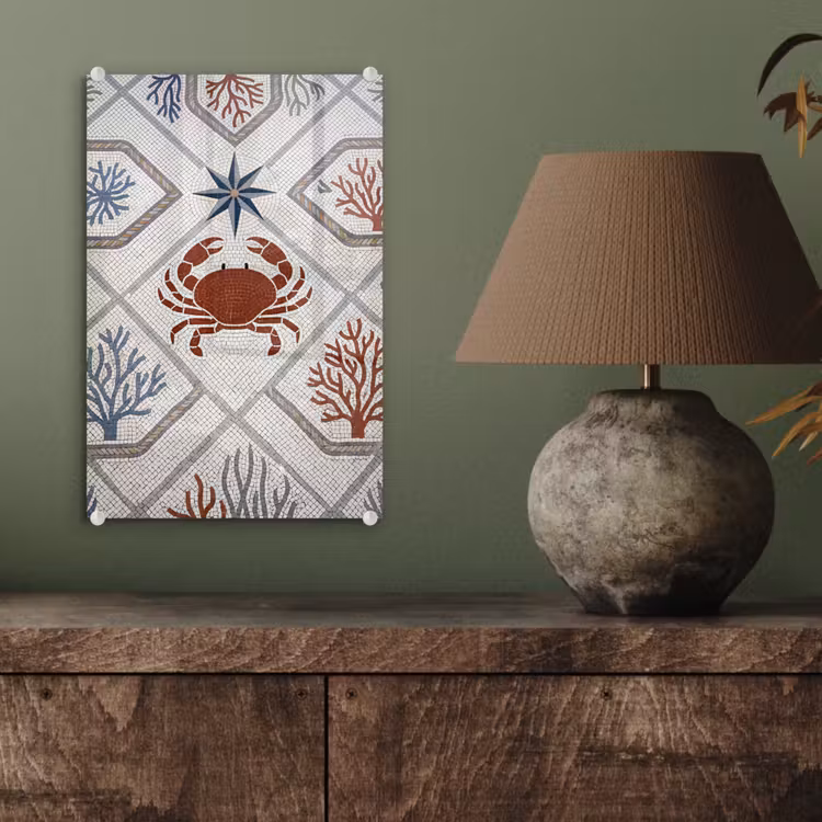 Glas schilderij - Dier - Mozaïek - Zee - Klassiek - Bruin — 4
