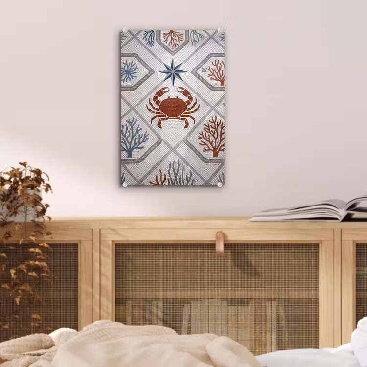 Glas schilderij - Dier - Mozaïek - Zee - Klassiek - Bruin — 5