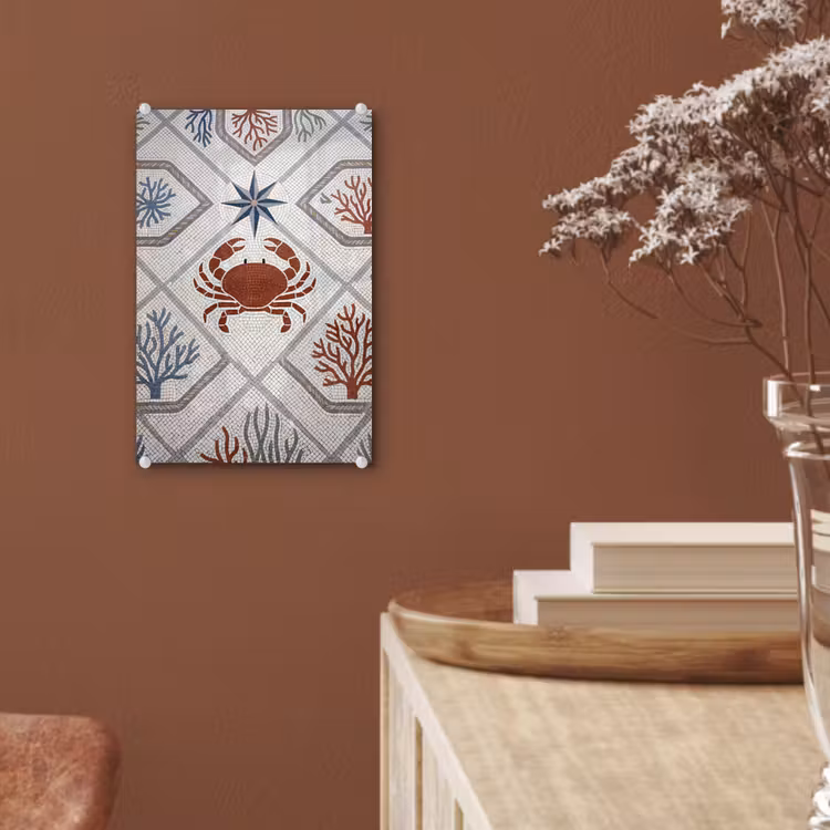Glas schilderij - Dier - Mozaïek - Zee - Klassiek - Bruin — 6