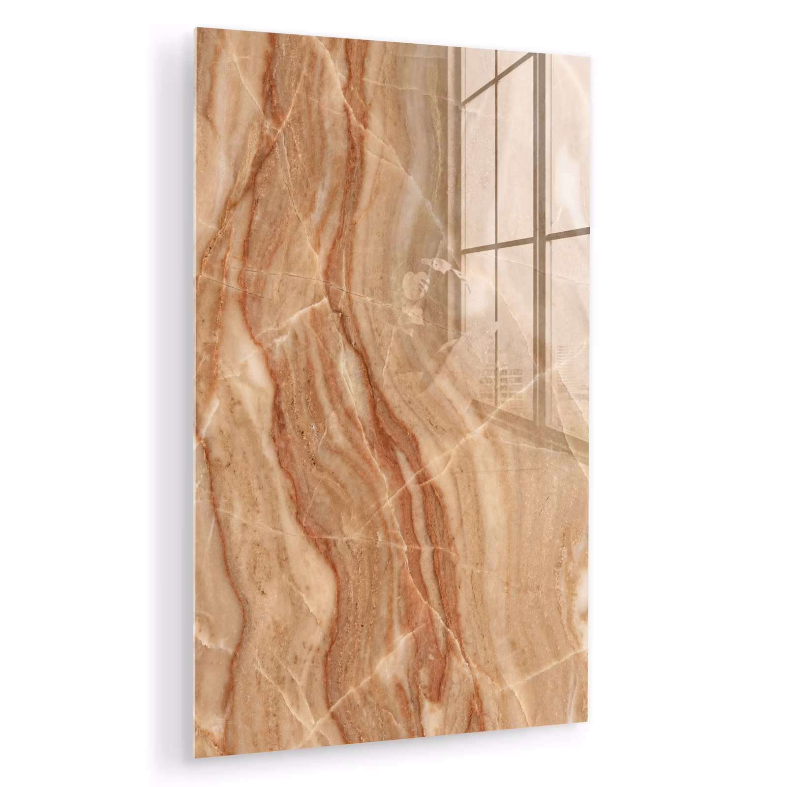 Glas schilderij - Marmer - Ader - Natuur - Abstract - Beige — 1