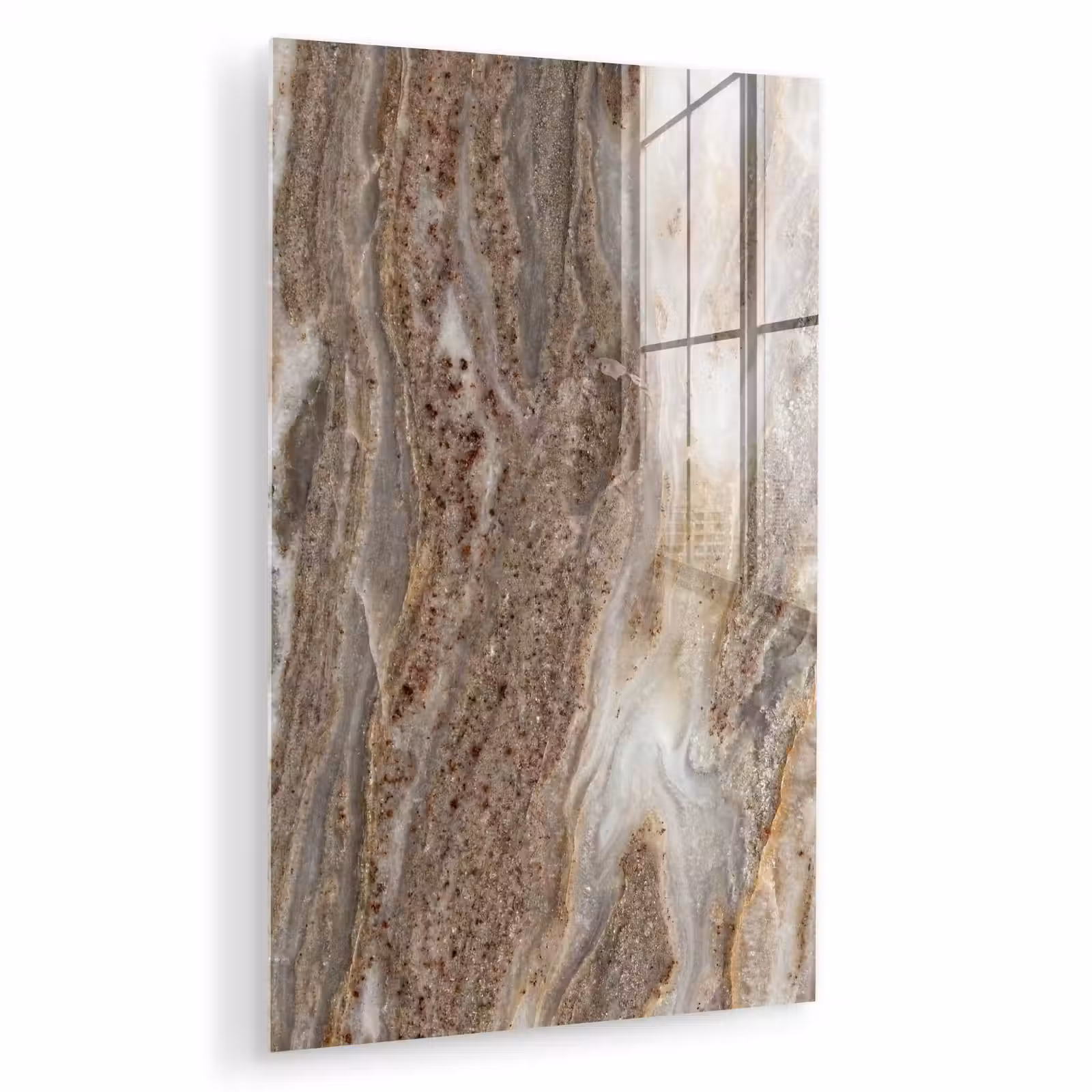 Glas schilderij - Textuur - Steen - Abstract - Beige — 1