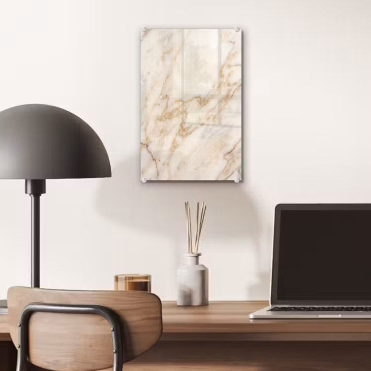 Glas schilderij - Marmer - Ader - Abstract - Wit - Goud — 7