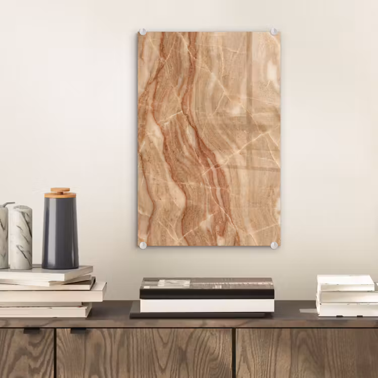 Glas schilderij - Marmer - Ader - Natuur - Abstract - Beige — 2