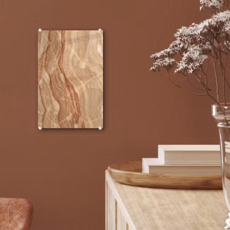 Glas schilderij - Marmer - Ader - Natuur - Abstract - Beige — 6
