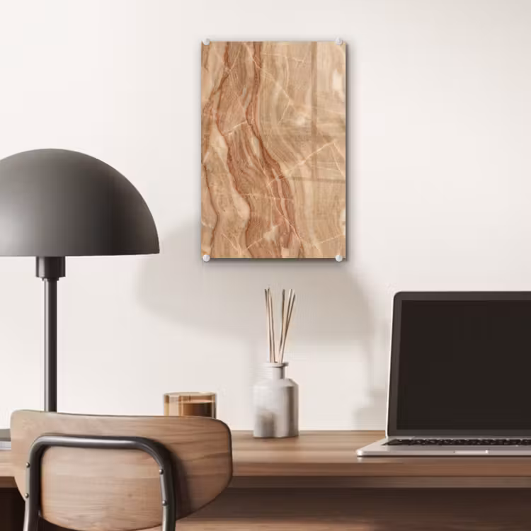 Glas schilderij - Marmer - Ader - Natuur - Abstract - Beige — 7