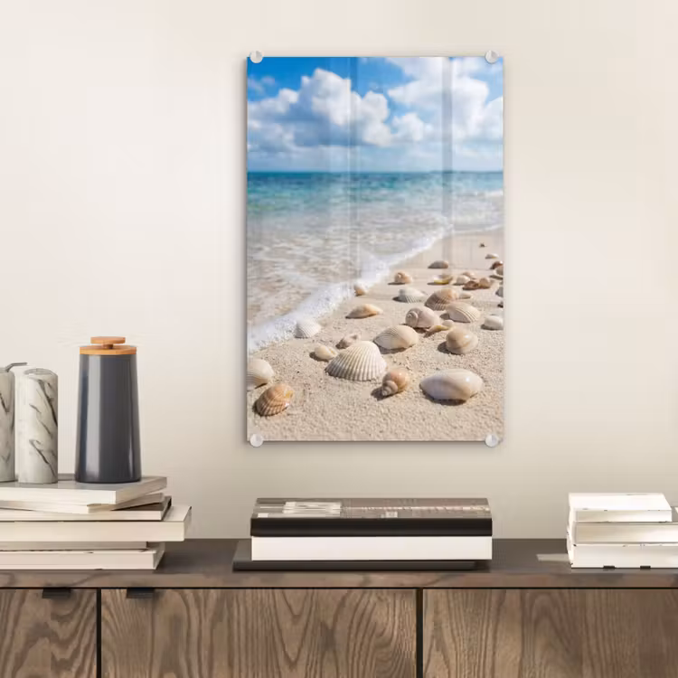 Glas schilderij - Schelpen - Strand - Natuur - Beige — 2