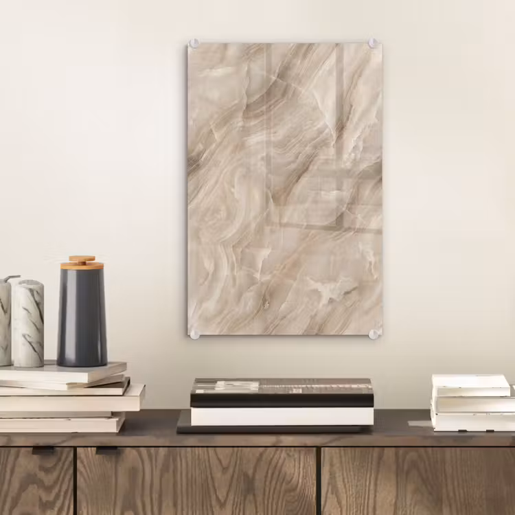 Glas schilderij - Steen - Golvend - Abstract - Beige — 2