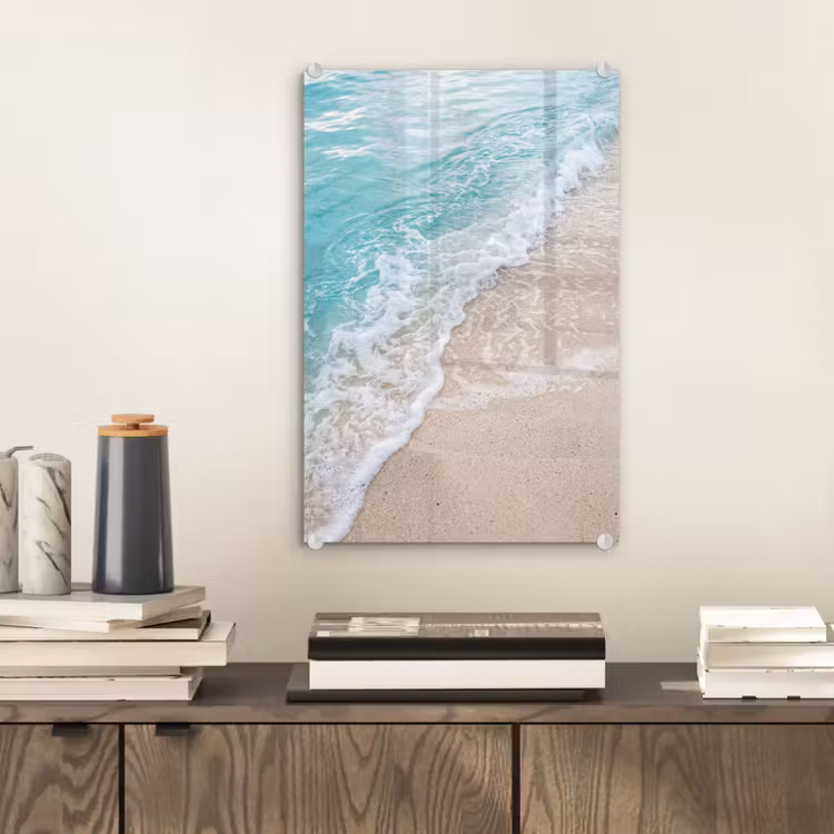 Glas schilderij - Strand - Zee - Golf - Natuur - Blauw — 2