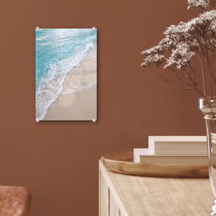 Glas schilderij - Strand - Zee - Golf - Natuur - Blauw — 6