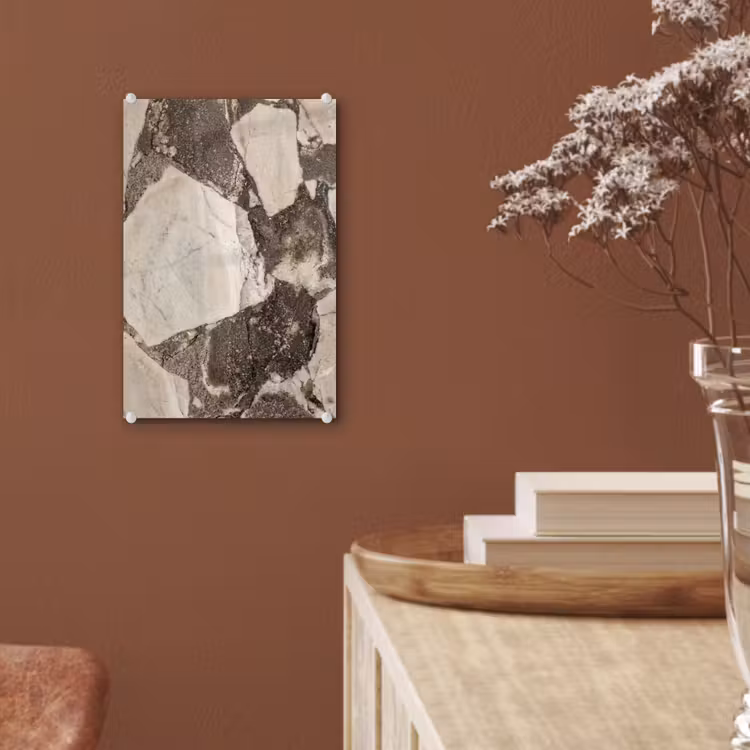 Glas schilderij - Textuur - Marmer - Abstract - Beige - Bruin — 6