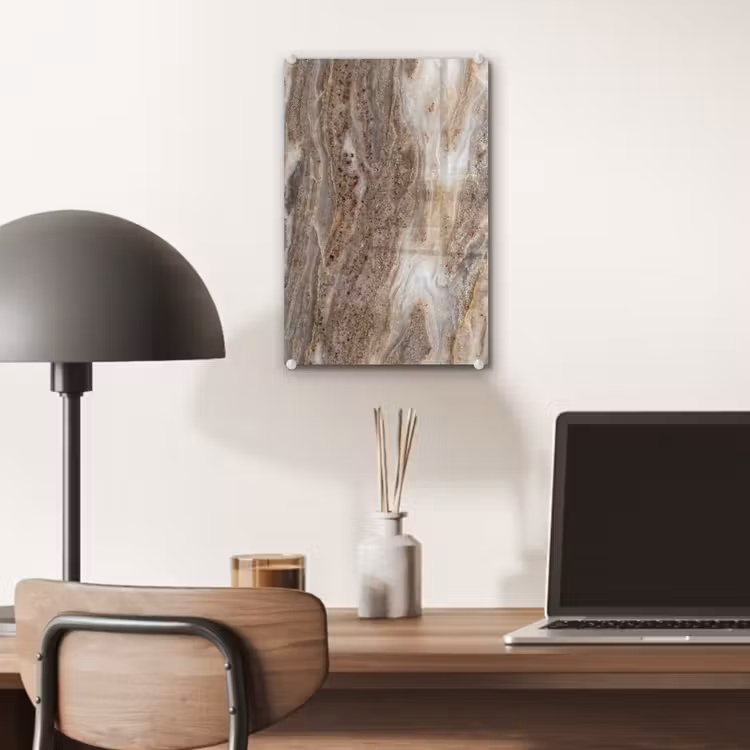 Glas schilderij - Textuur - Steen - Abstract - Beige — 7