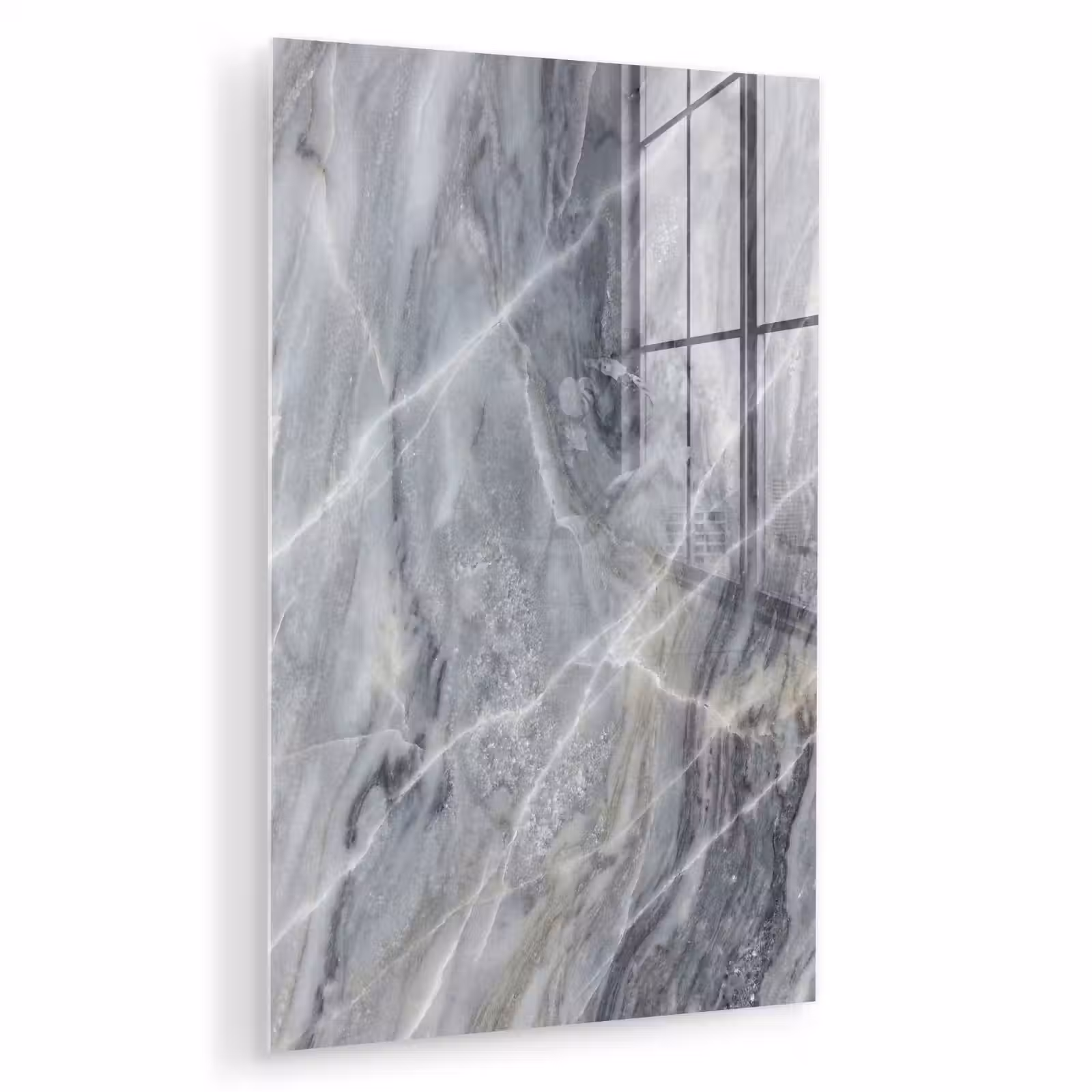 Glas schilderij - Marmer - Ader - Patroon - Abstract - Grijs — 1