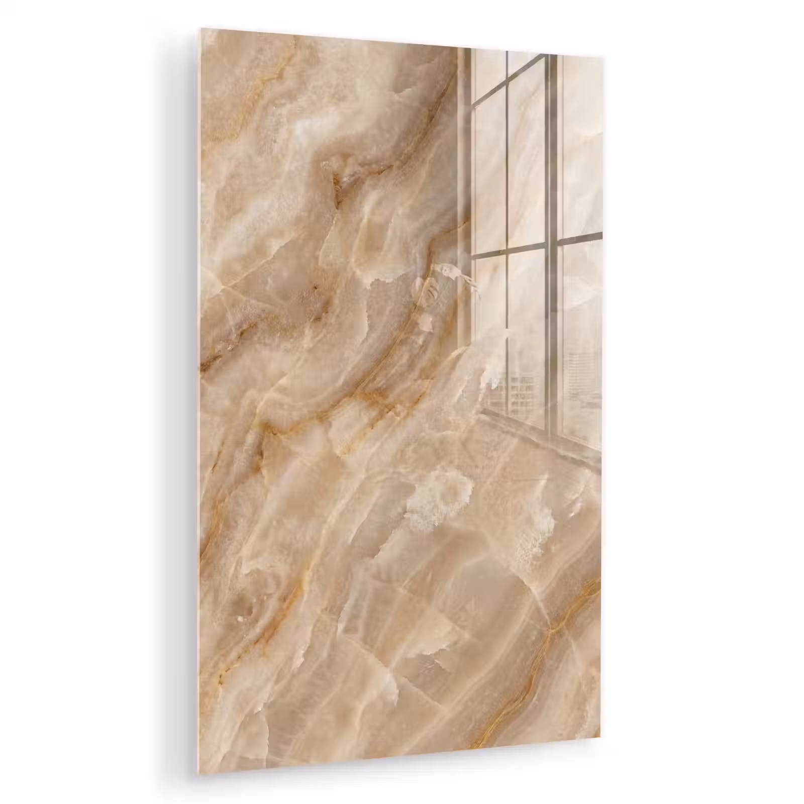 Glas schilderij - Steen - Ader - Natuur - Modern - Beige — 1