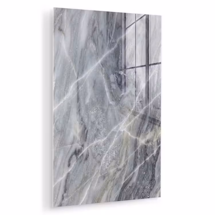 Glas schilderij - Marmer - Ader - Patroon - Abstract - Grijs — 1