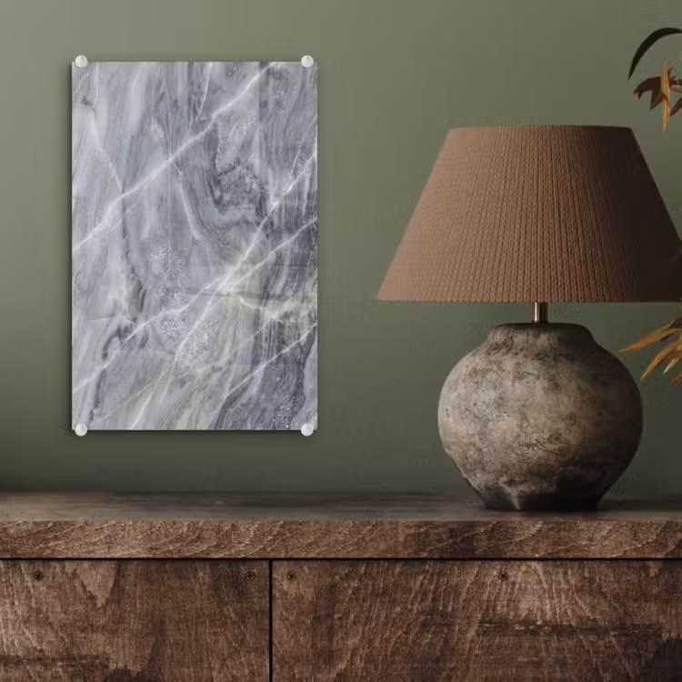 Glas schilderij - Marmer - Ader - Patroon - Abstract - Grijs — 4