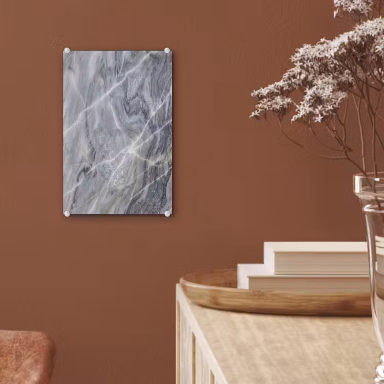 Glas schilderij - Marmer - Ader - Patroon - Abstract - Grijs — 6