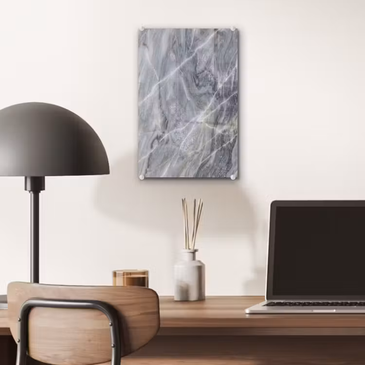 Glas schilderij - Marmer - Ader - Patroon - Abstract - Grijs — 7