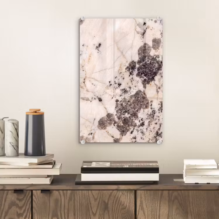 Glas schilderij - Natuursteen - Patroon - Abstract - Beige - Grijs — 2