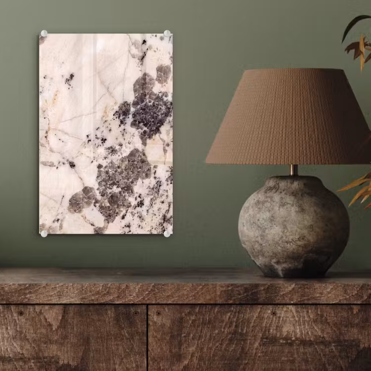 Glas schilderij - Natuursteen - Patroon - Abstract - Beige - Grijs — 4