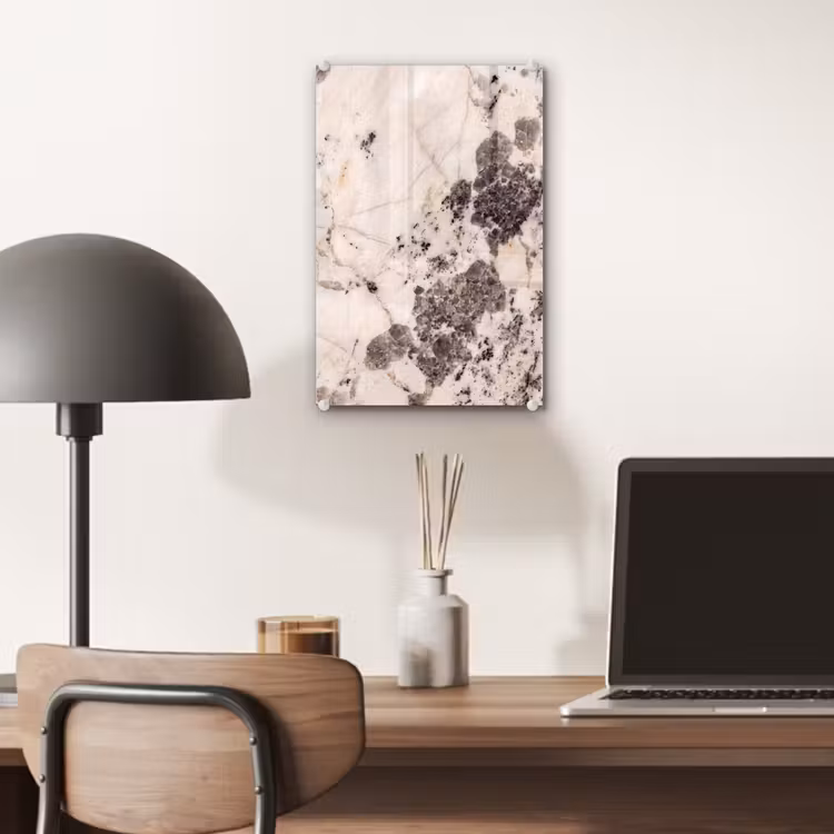 Glas schilderij - Natuursteen - Patroon - Abstract - Beige - Grijs — 7