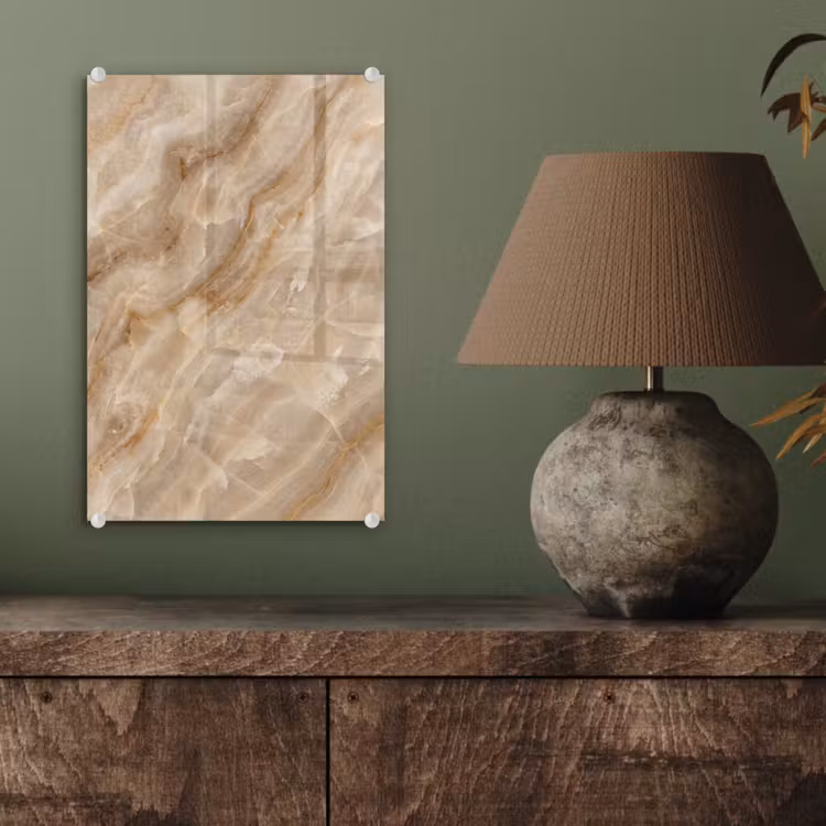 Glas schilderij - Steen - Ader - Natuur - Modern - Beige — 4