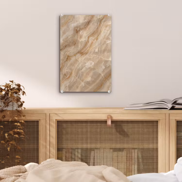 Glas schilderij - Steen - Ader - Natuur - Modern - Beige — 5