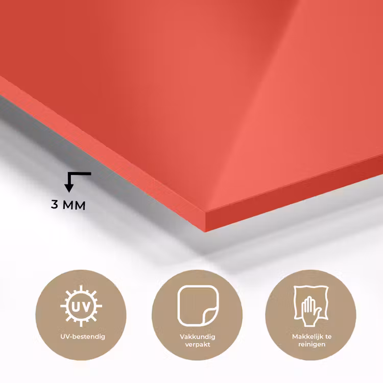 Glas schilderij - Vibrant - Vermilion - Rood — 3